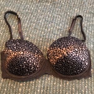 Black and Silver Cheetah Print Bra-34D